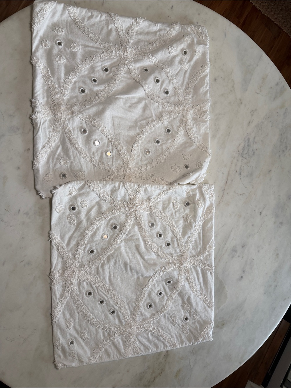 West Elm White Linen Pillow Covers - Set of 2 - 18x18